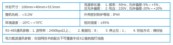 载波转485通信设备规格参数